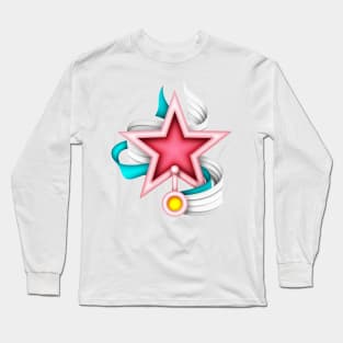 Aesthetic Texture with Cute Magical Star Wands Long Sleeve T-Shirt